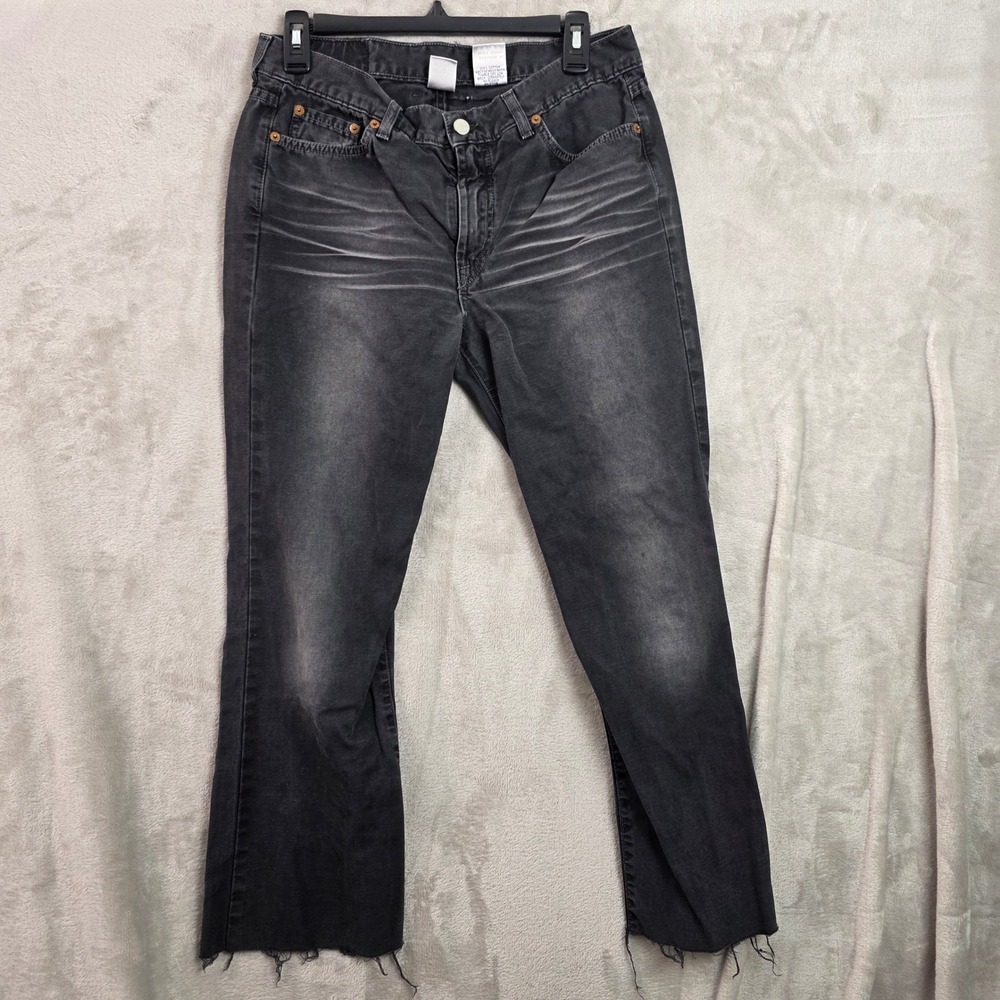 Lucky Brand Dungarees Black Faded Raw Hem Jeans Size 10/30 Made in USA